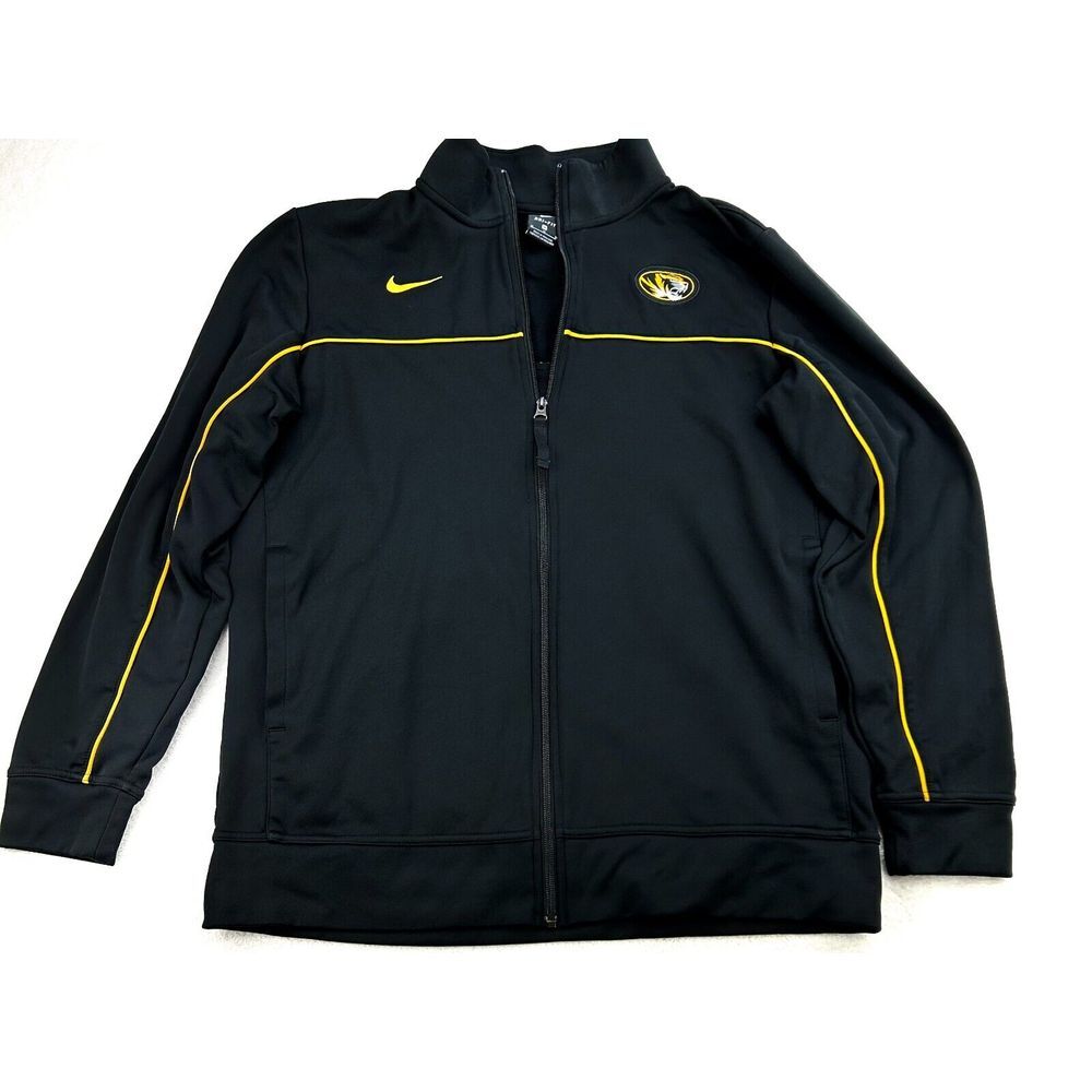 Nike Dri-Fit Missouri Tigers Track Jacket Men M Black Gold Full Zip Emb